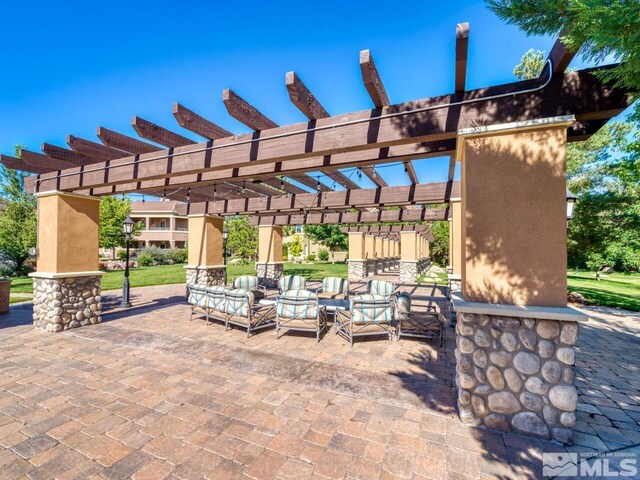 9900 Wilbur May Pkwy Apt 2801, Reno, NV 89521 - view of patio / terrace featuring a pergola and outdoor lounge area