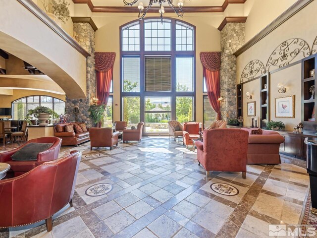 9900 Wilbur May Pkwy Apt 2801, Reno, NV 89521 - common area with a high ceiling and ornamental molding