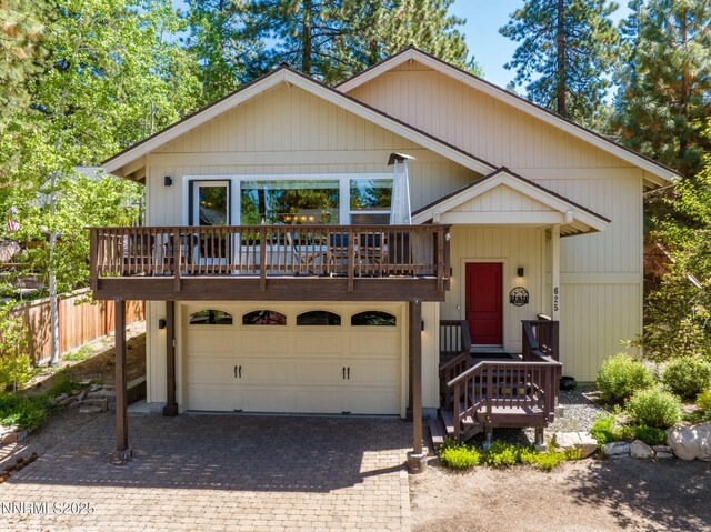 625 Freel Dr, Zephyr Cove, NV 89448 - view of front of home with a garage and driveway
