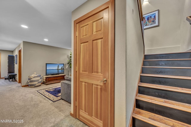 914 Jennifer St, Incline Village, NV 89451 - staircase with carpet, recessed lighting, and baseboards