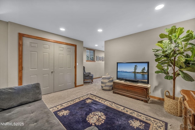914 Jennifer St, Incline Village, NV 89451 - carpeted living area with baseboards and recessed lighting