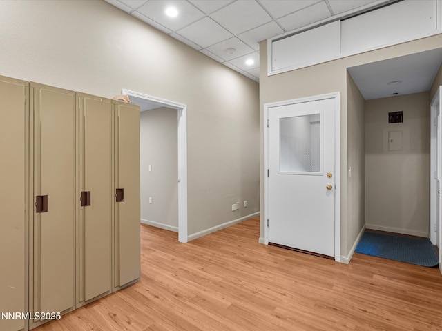 315 Paiute Dr, Zephyr Cove, NV 89448 - entryway featuring light wood-type flooring, recessed lighting, and a paneled ceiling