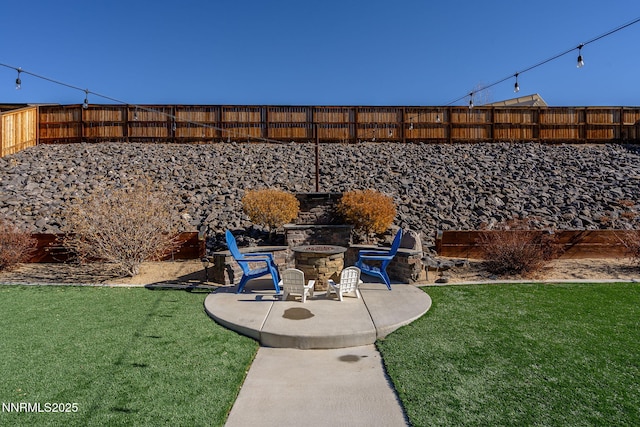 11760 Valley Crest Dr, Sparks, NV 89441 - view of yard with a fire pit and a patio