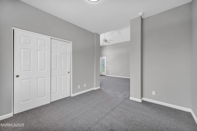 9951 Grand Falls Dr, Reno, NV 89506 - unfurnished bedroom with dark carpet, baseboards, and a closet