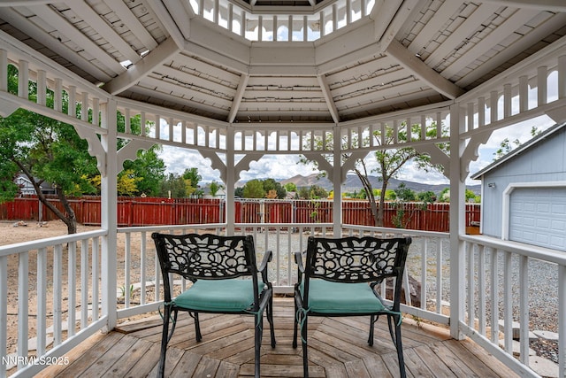 15 Sunlit Ct, Sparks, NV 89441 - wooden terrace featuring a gazebo and a fenced backyard