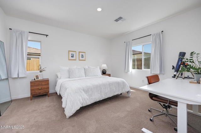 703 Sycamore Dr, Fallon, NV 89406 - carpeted bedroom with multiple windows, baseboards, an office area, and recessed lighting