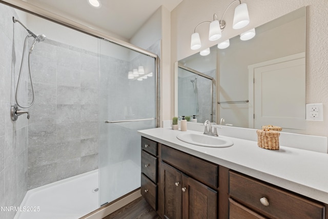 1170 Montevideo Cir, Minden, NV 89423 - bathroom with a shower stall and vanity