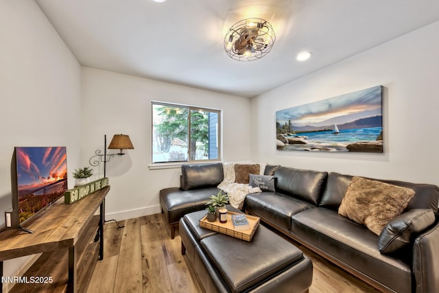 997 Dorcey Dr, Incline Village, NV 89451 - living room featuring wood finished floors, baseboards, and recessed lighting
