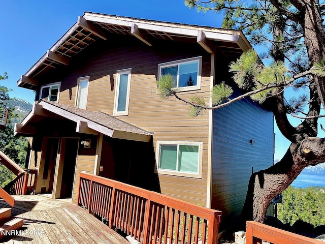 710 Tina Ct # B-2, Stateline, NV 89449 - back of property with a wooden deck