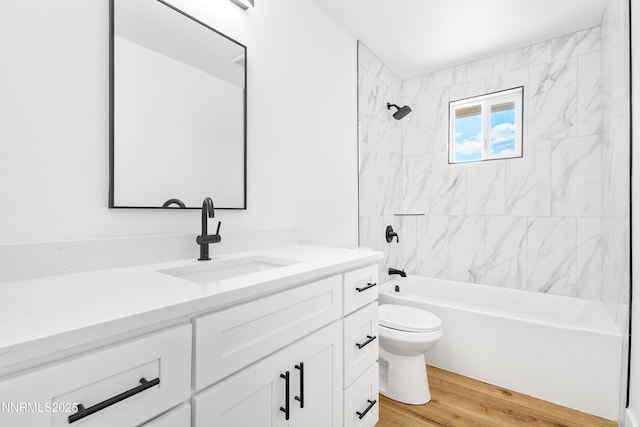 10835 Silver Knolls Blvd, Reno, NV 89508 - bathroom featuring vanity, toilet, bathing tub / shower combination, and wood finished floors