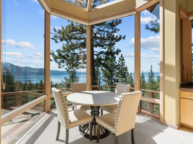 563 Knotty Pine Dr, Incline Village, NV 89451 - sunroom / solarium featuring tile patterned flooring and a water and mountain view