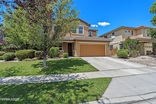7121 Jermann Dr, Sparks, NV 89436 - view of front of house with stucco siding, driveway, and stone siding