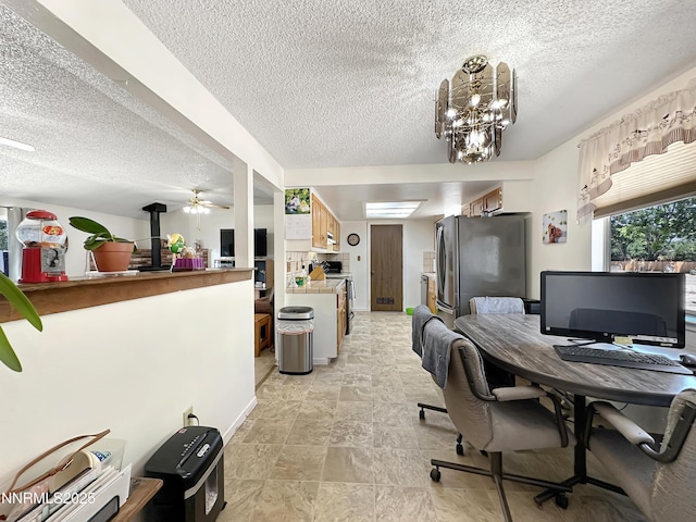 1331 Stephanie Way, Minden, NV 89423 - home office with a textured ceiling and a ceiling fan