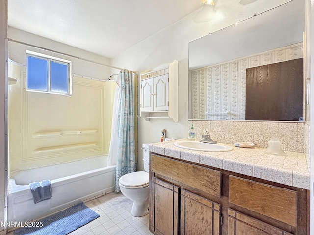 1331 Stephanie Way, Minden, NV 89423 - full bathroom with vanity, shower / bath combo with shower curtain, and tile patterned flooring