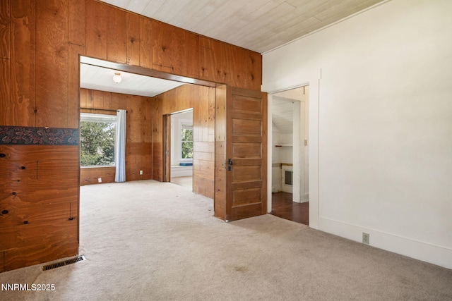 1185 Truckee Ln, Fernley, NV 89408 - unfurnished room with wood walls and carpet floors