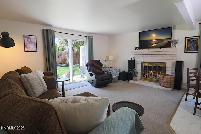 3191 Crescent Ct, Sparks, NV 89431 - carpeted living area with a fireplace