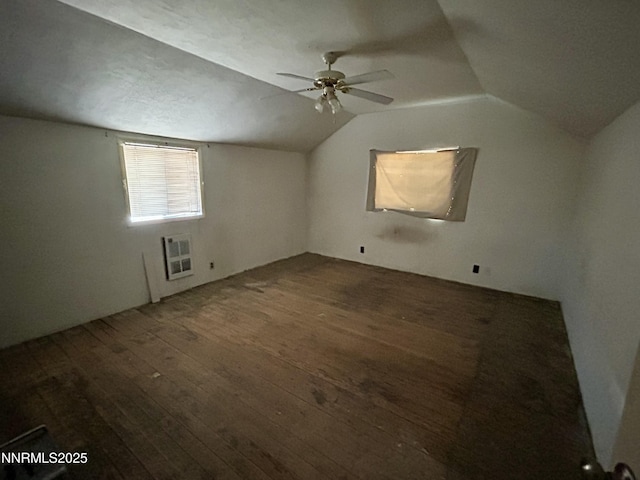 4082 Grass Valley Rd, Winnemucca, NV 89445 - bonus room featuring heating unit, a ceiling fan, lofted ceiling, and hardwood / wood-style floors