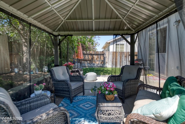 8975 Sorcha St, Reno, NV 89506 - view of patio with a gazebo and an outdoor hangout area