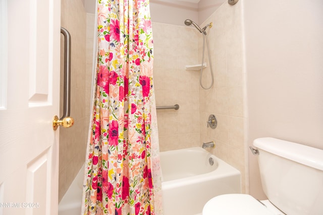 867 Mahogany Dr, Minden, NV 89423 - bathroom featuring shower / bathtub combination with curtain and toilet