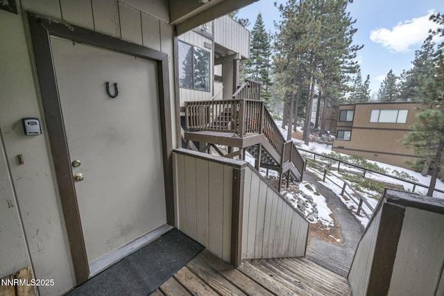 208 Clubhouse Cir Unit 208, Stateline, NV 89449 - snow covered deck with stairway