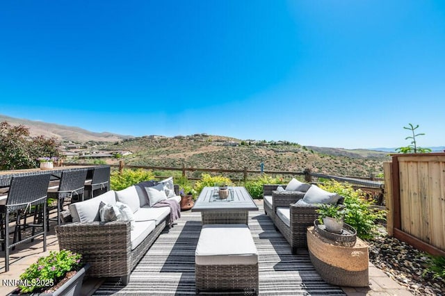 1536 Elk Run Trl, Reno, NV 89523 - deck with outdoor lounge area and a mountain view
