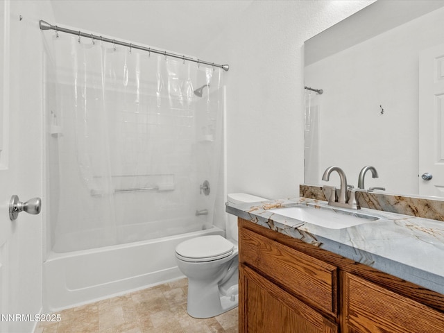 1772 Shamrock Cir, Minden, NV 89423 - full bath featuring vanity, shower / bath combo with shower curtain, and toilet