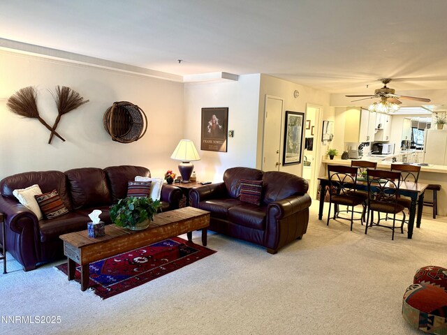 333 Ski Way Unit 274, Incline Village, NV 89451 - living room featuring light colored carpet and ceiling fan