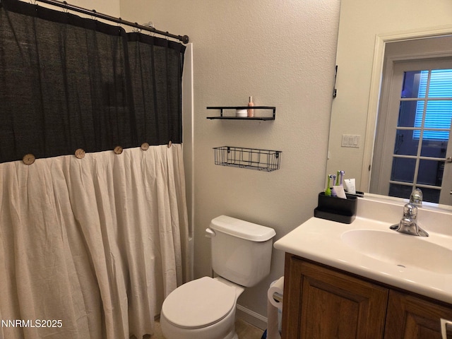 1388 Lambrays Ln, Sparks, NV 89436 - bathroom featuring toilet, vanity, and curtained shower