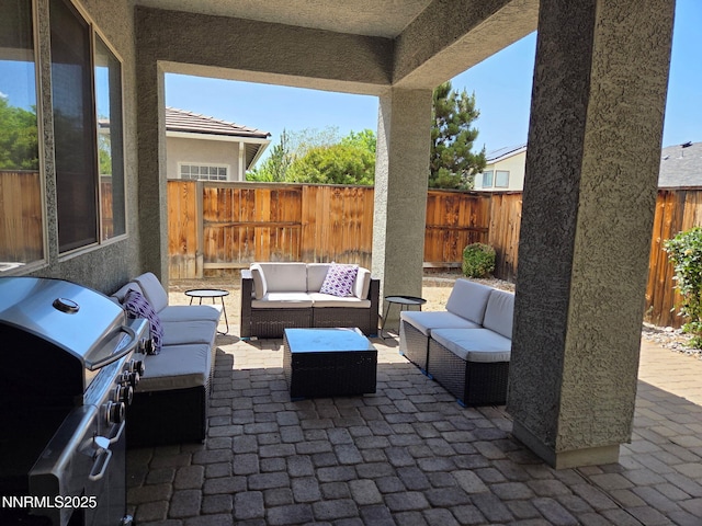 1388 Lambrays Ln, Sparks, NV 89436 - fenced backyard featuring a patio area, outdoor lounge area, and grilling area