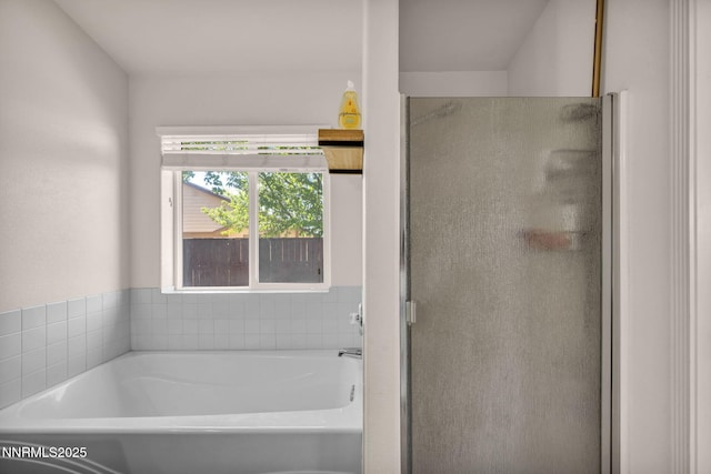 753 Divot Dr, Fernley, NV 89408 - full bathroom with a garden tub and a shower stall