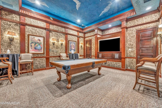 900 S Meadows Pkwy Unit 2623, Reno, NV 89521 - game room featuring carpet floors, pool table, and recessed lighting