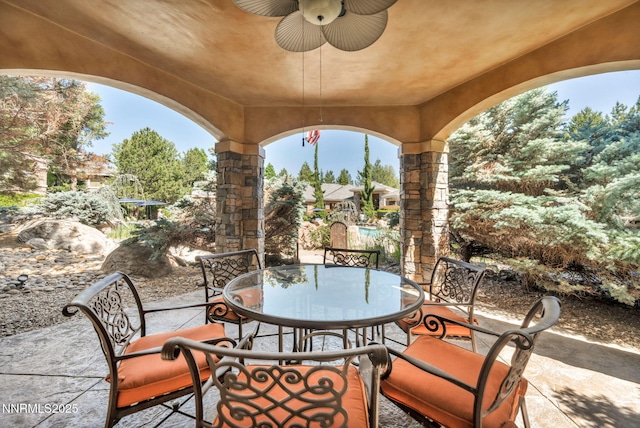 900 S Meadows Pkwy Unit 2623, Reno, NV 89521 - view of patio featuring outdoor dining area and a ceiling fan