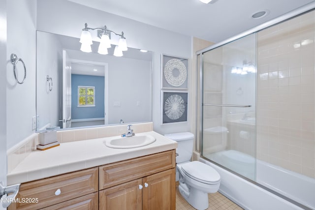 1314 Saint Gallen Ct, Incline Village, NV 89451 - full bath featuring vanity, toilet, enclosed tub / shower combo, and tile patterned floors