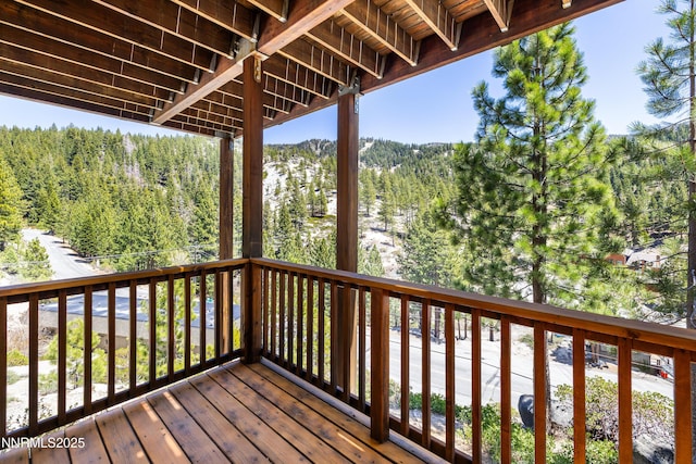 1314 Saint Gallen Ct, Incline Village, NV 89451 - wooden terrace with a forest view