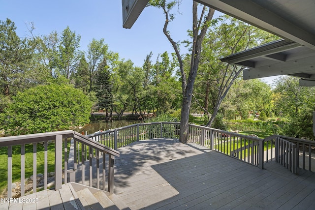 1405 Dartmouth Dr, Reno, NV 89509 - deck with a water view and view of scattered trees
