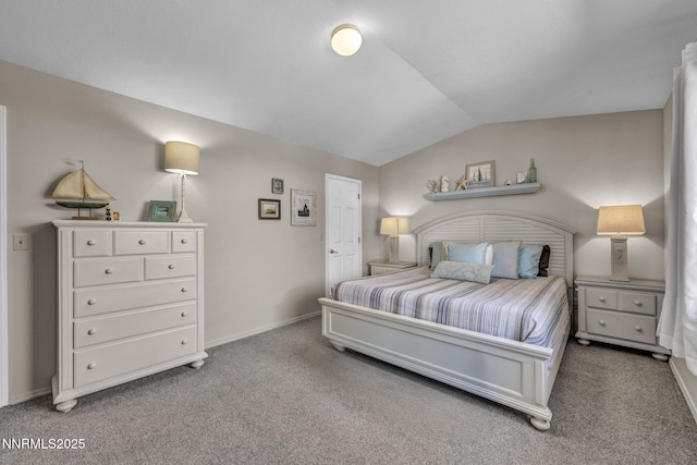 1416 Sally Ln, Gardnerville, NV 89460 - carpeted bedroom featuring lofted ceiling and baseboards