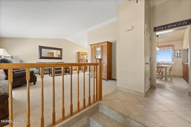4492 Trenton Ct, Sparks, NV 89436 - corridor with vaulted ceiling and tile patterned floors