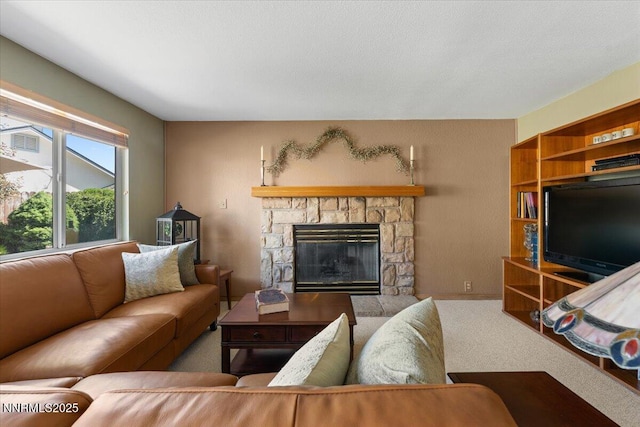 4492 Trenton Ct, Sparks, NV 89436 - carpeted living area with a fireplace