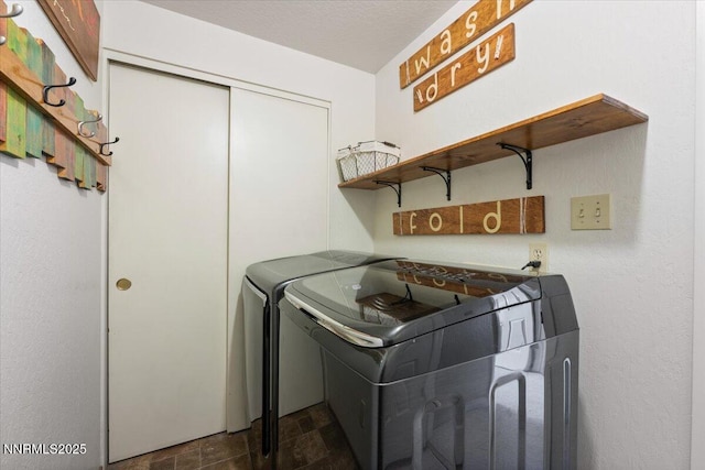 4492 Trenton Ct, Sparks, NV 89436 - laundry area with washing machine and dryer and stone finish flooring