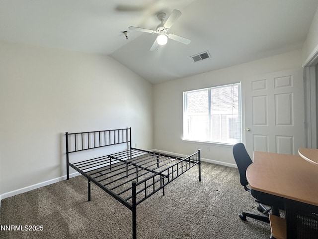 200 Talus Way Unit 434, Reno, NV 89503 - carpeted bedroom featuring lofted ceiling, baseboards, and ceiling fan