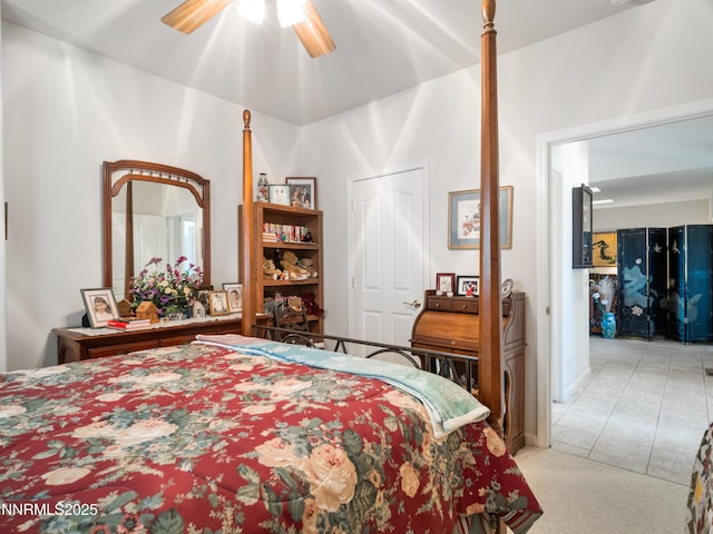 1037 Haystack Dr, Carson City, NV 89705 - tiled bedroom with ceiling fan