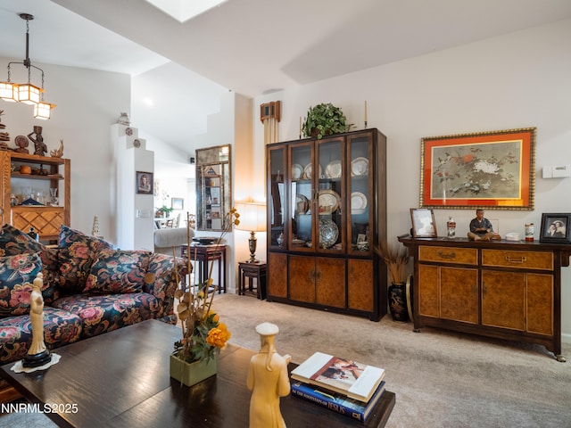 1037 Haystack Dr, Carson City, NV 89705 - living area with light carpet and vaulted ceiling