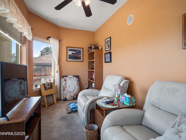 1037 Haystack Dr, Carson City, NV 89705 - living area featuring carpet floors and ceiling fan