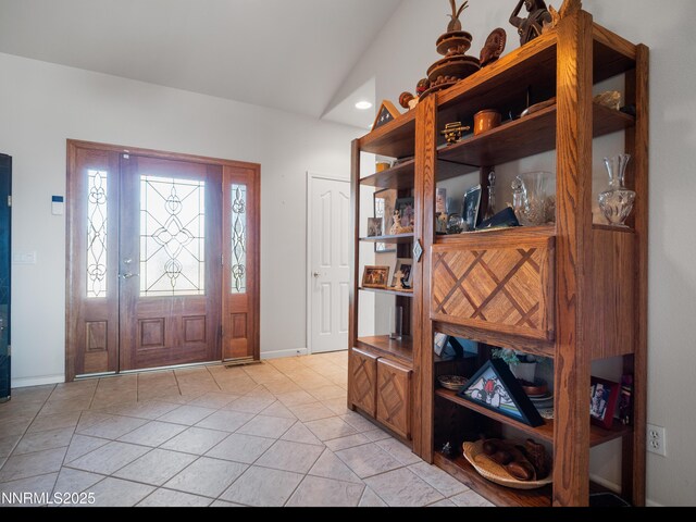 1037 Haystack Dr, Carson City, NV 89705 - entrance foyer with light tile patterned floors, baseboards, and recessed lighting