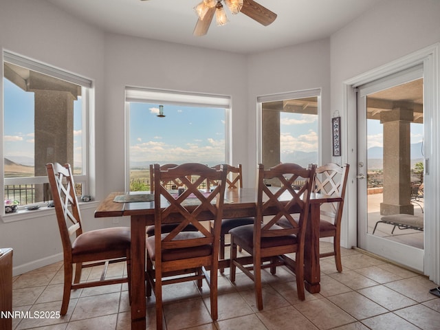 1037 Haystack Dr, Carson City, NV 89705 - dining room with ceiling fan and light tile patterned flooring
