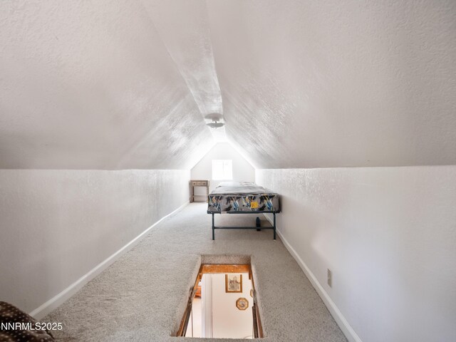 3790 Stewart Way S, Lake Tahoe, CA 96150 - bonus room featuring a textured ceiling, vaulted ceiling, carpet floors, and baseboards