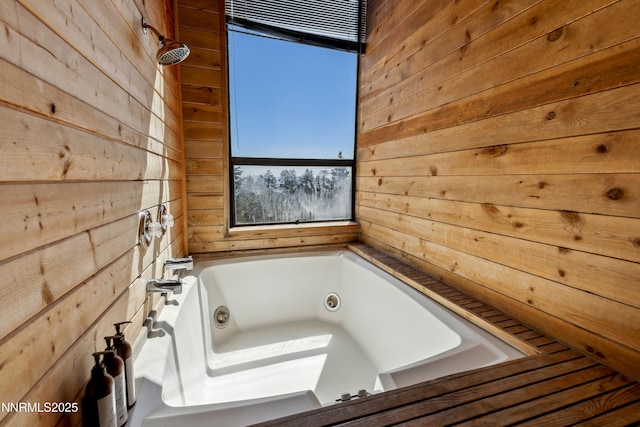 340 Quaking Aspen Ln # C, Stateline, NV 89449 - full bathroom with wood walls and a whirlpool tub