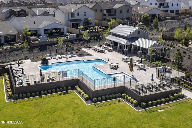 15058 Iron River Dr, Reno, NV 89521 - aerial perspective of suburban area with a pool area