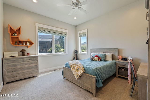 1020 N Cantlon Ln, Reno, NV 89521 - carpeted bedroom with baseboards, recessed lighting, and ceiling fan