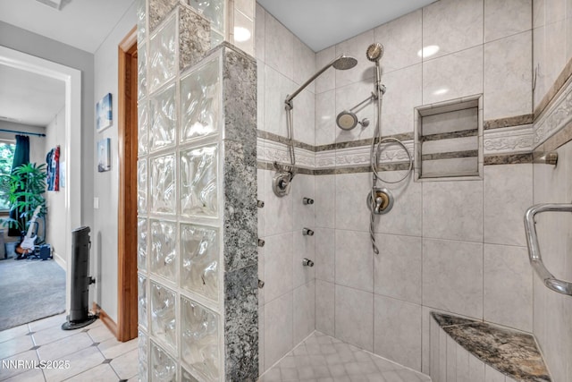 14210 Wild Quail Ct, Reno, NV 89511 - bathroom with a shower stall and tile patterned flooring